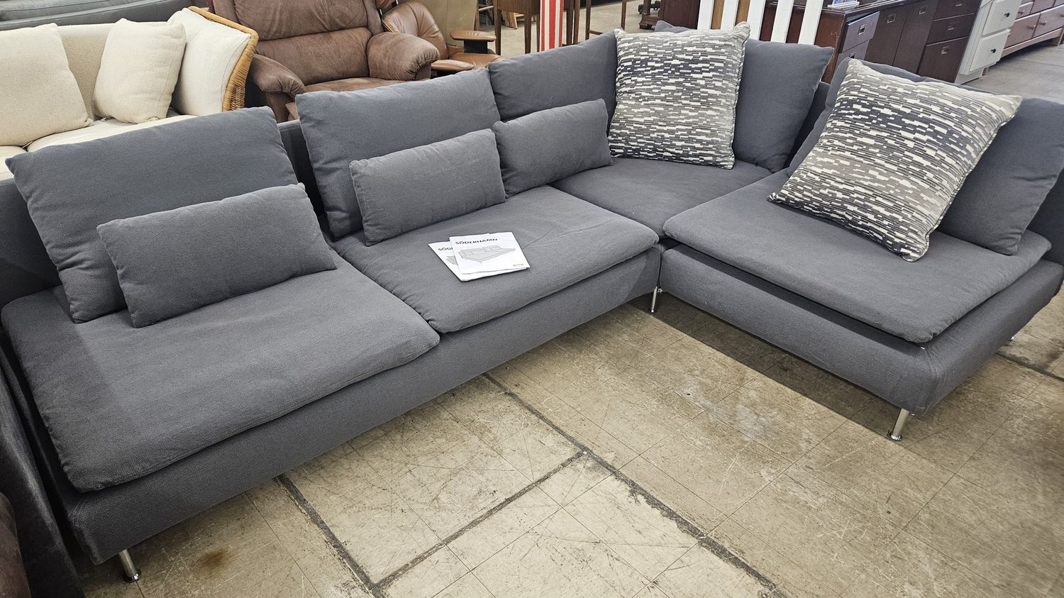 Gray IKEA SÖDERHAMN sectional sofa