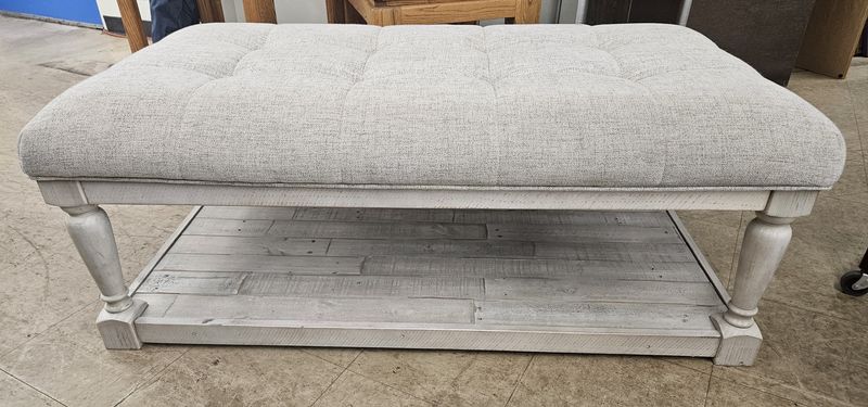Whitewashed ottoman