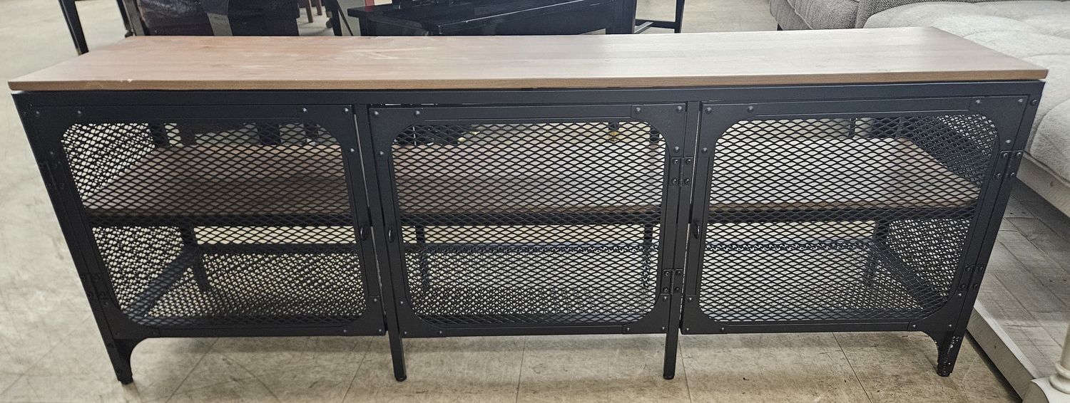industrial-chic TV stand
