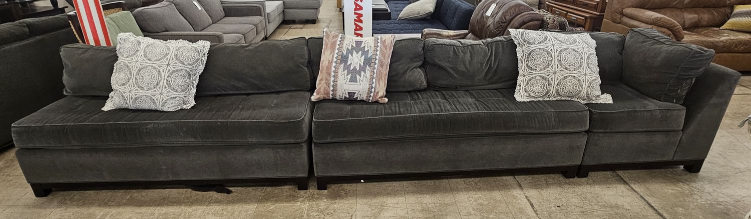 Modular charcoal gray couch