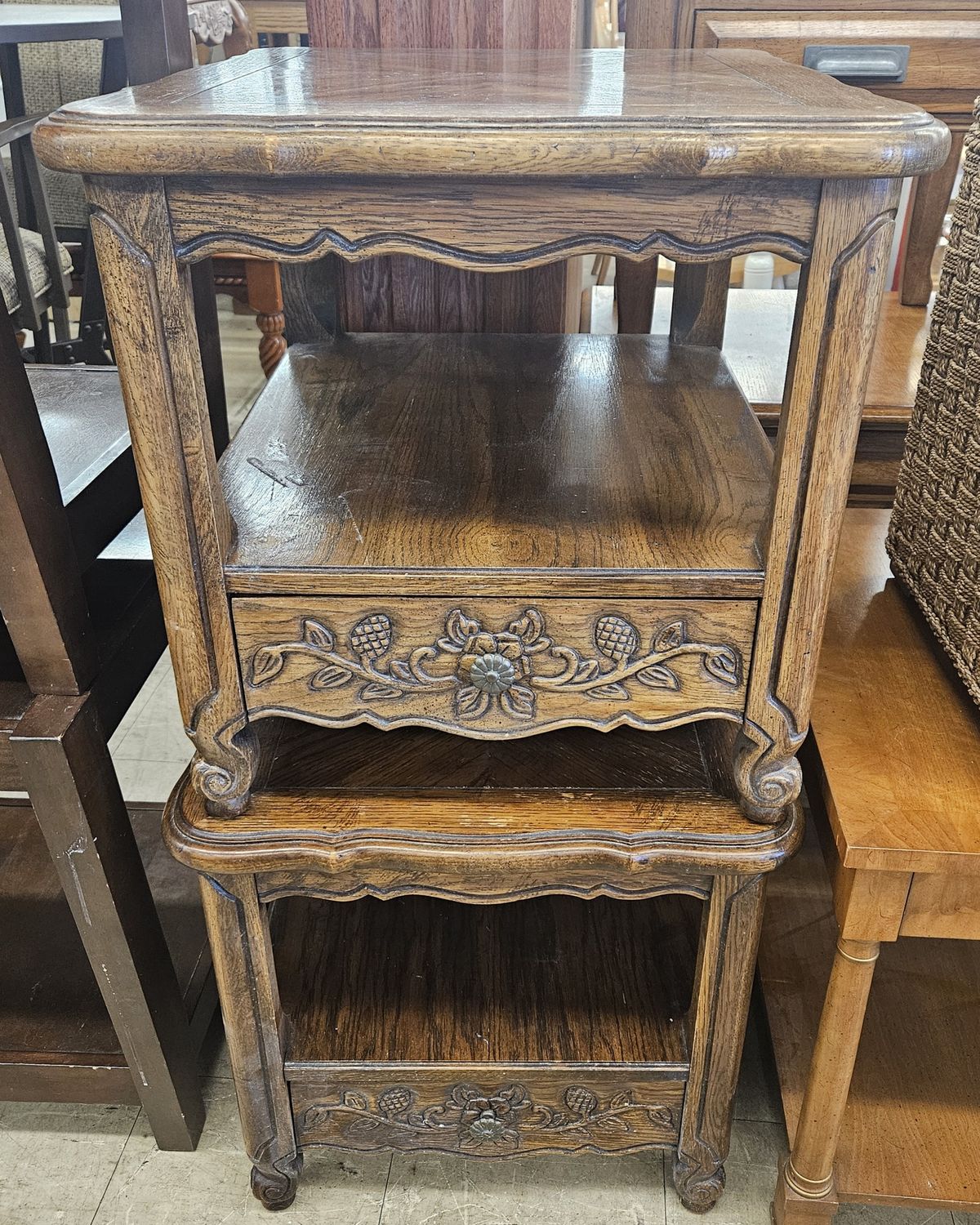 Charming, vintage-style end tables