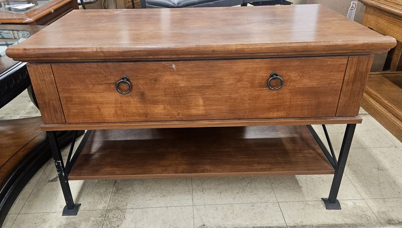 Versatile and stylish wood and metal coffee table