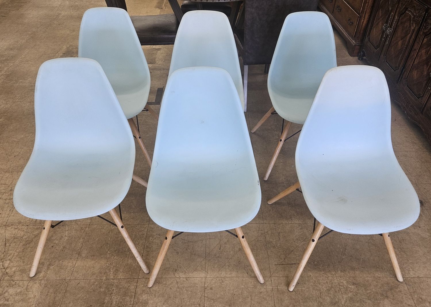 Set of six vintage-style dining chairs