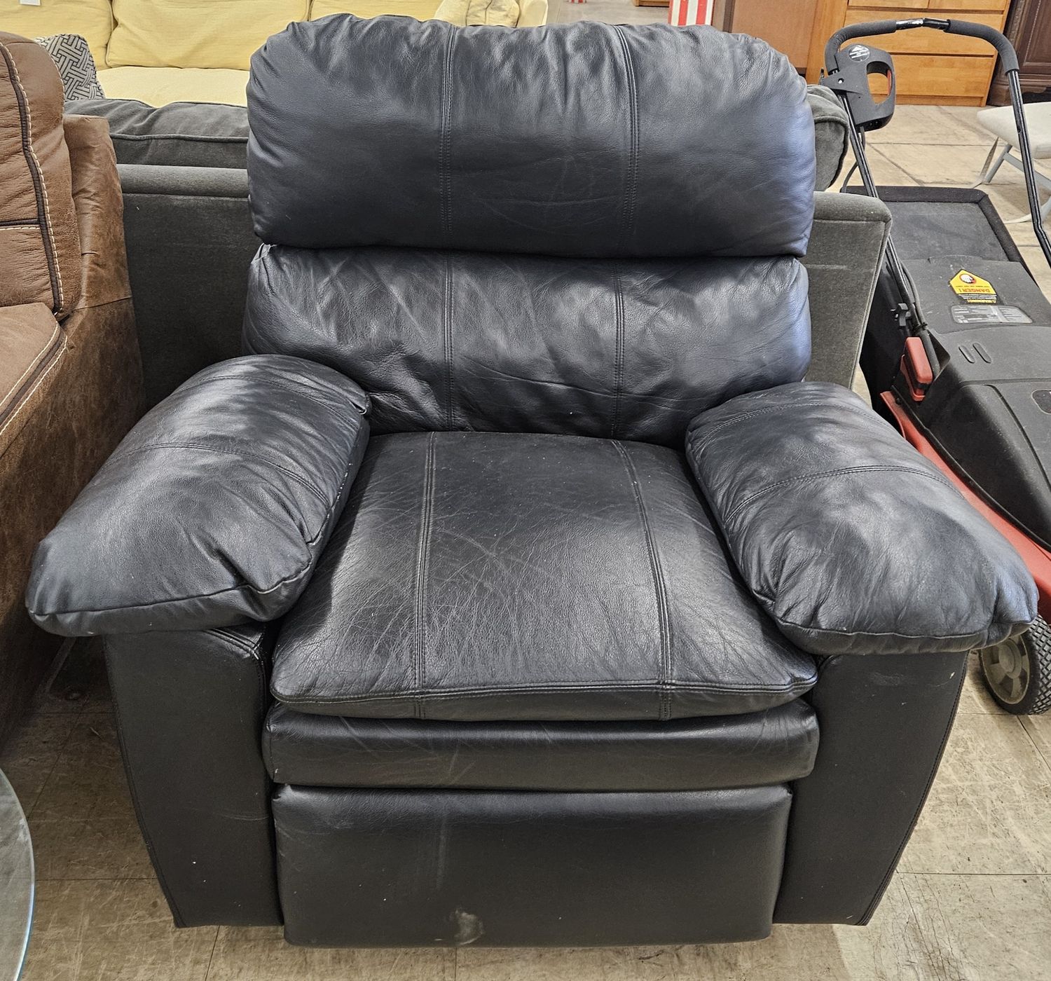 Black leather recliner