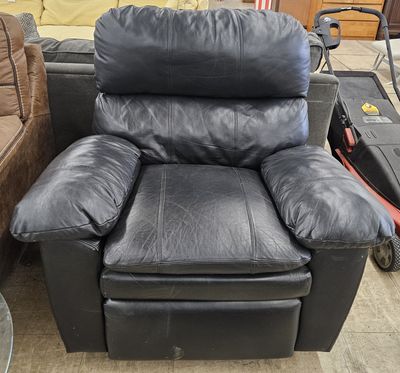 Black leather recliner
