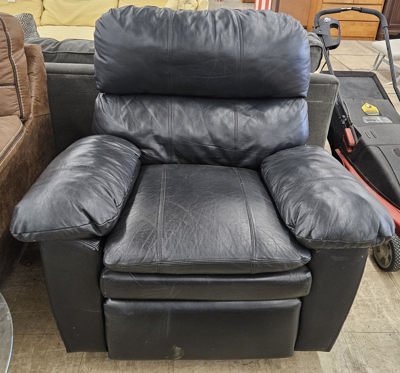 Black leather recliner
