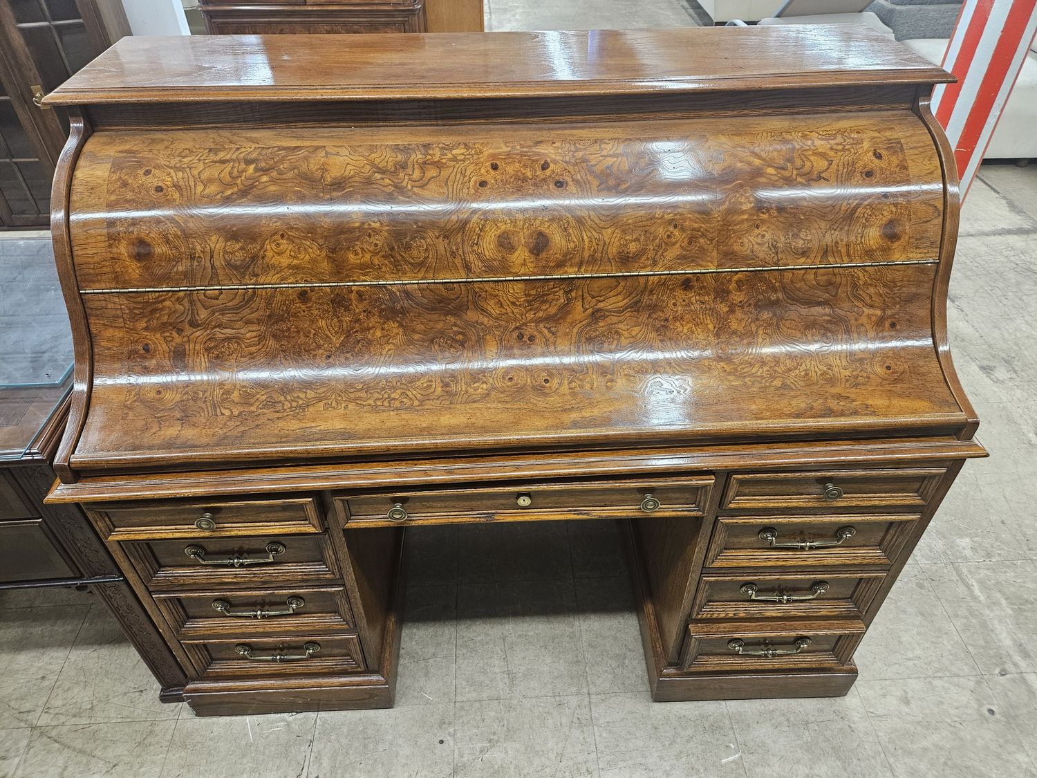 1940s Victorian antique roll-top desk