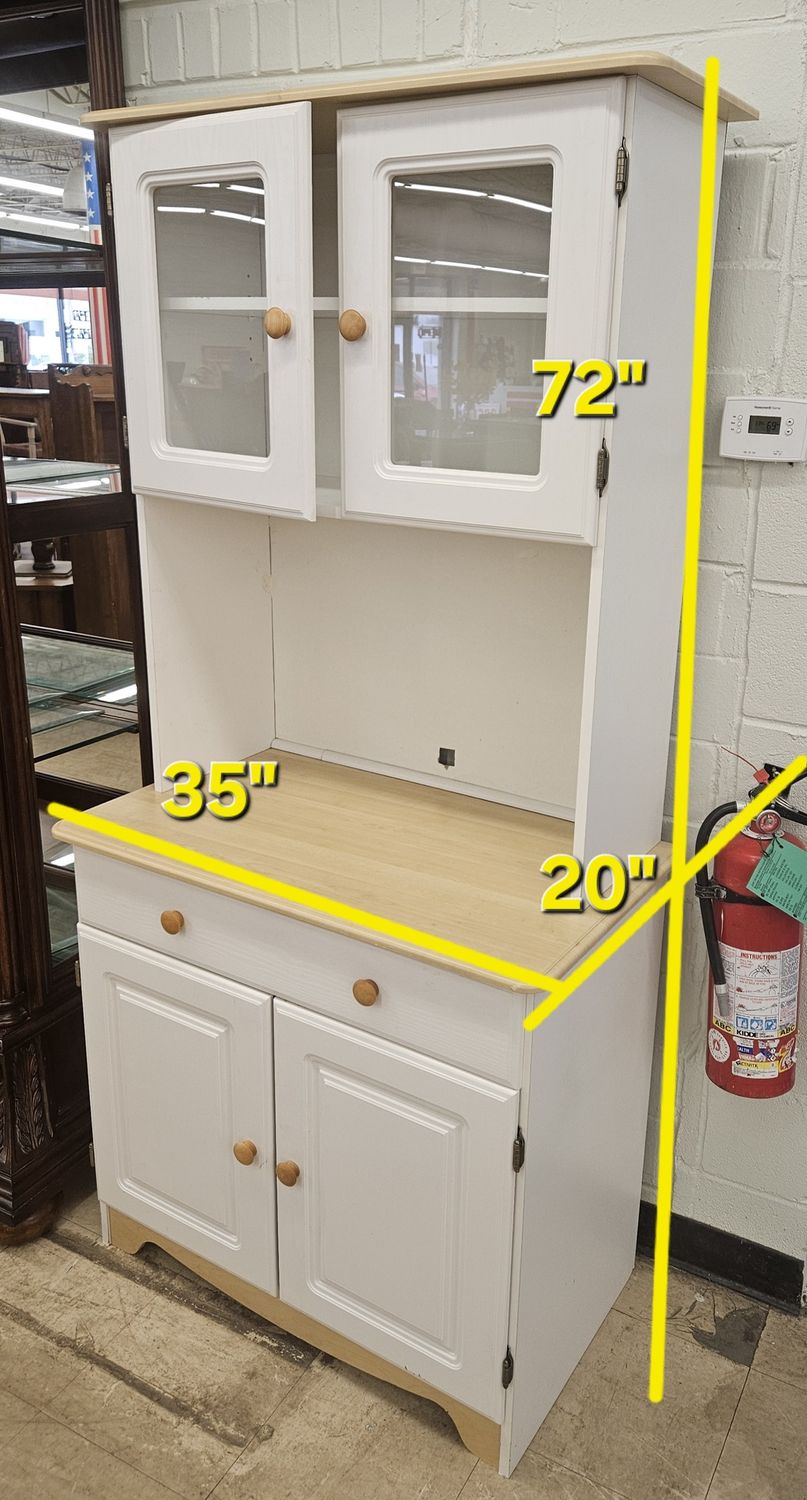 Charming white kitchen hutch