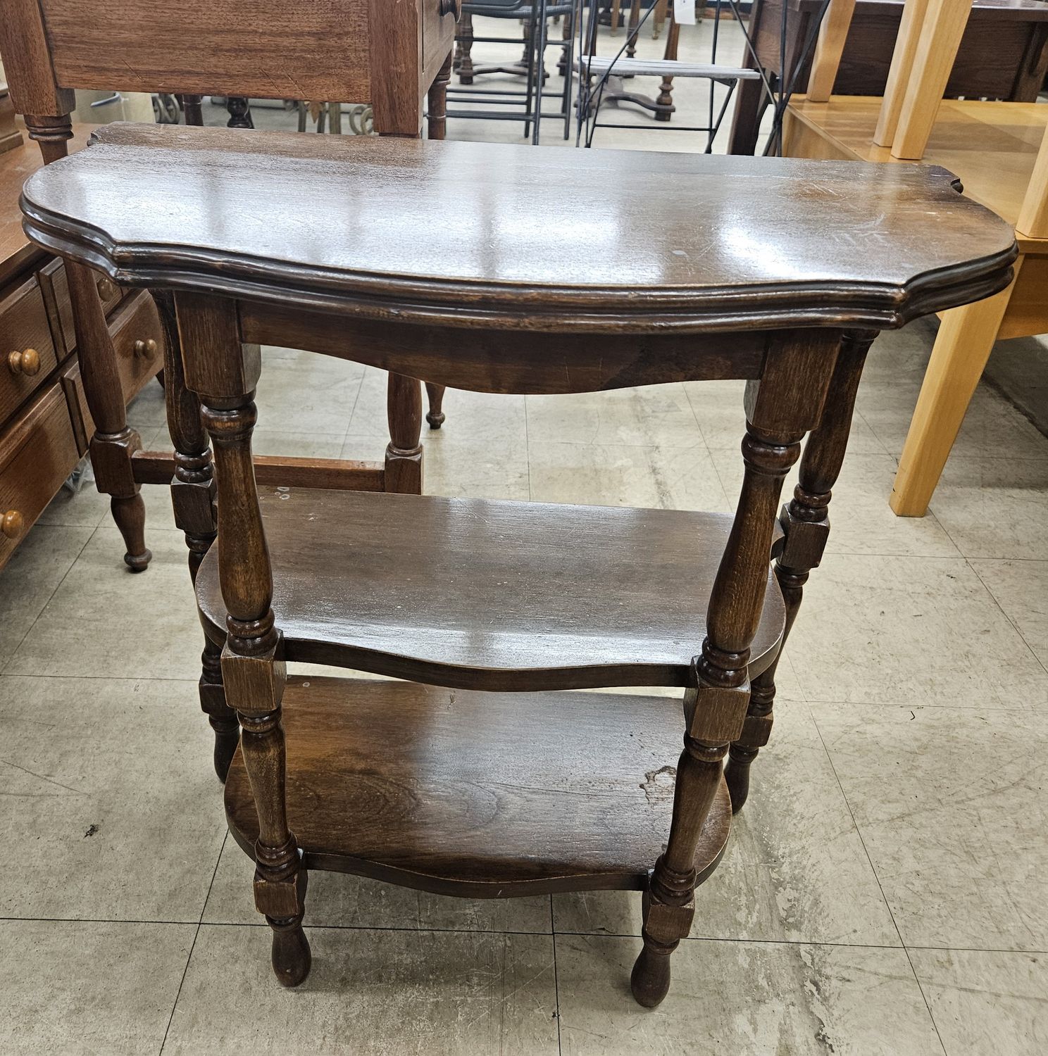 Antique 3-Tier Side Table