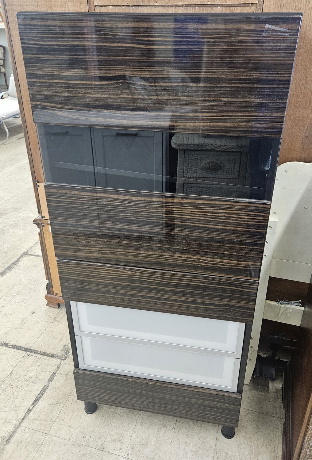 Modern Storage Cabinet with Drawers &amp; Shelves