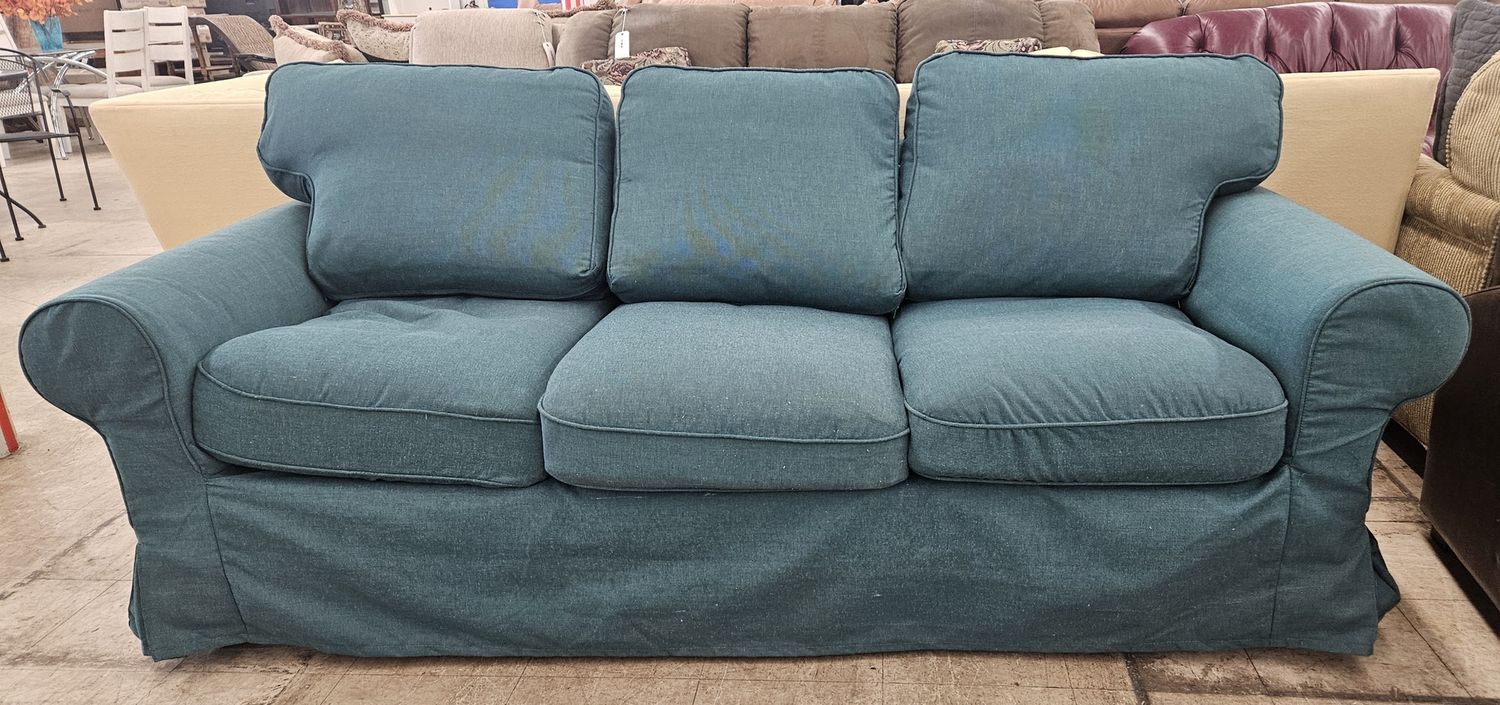 Cozy Teal 3-Seat Sofa
