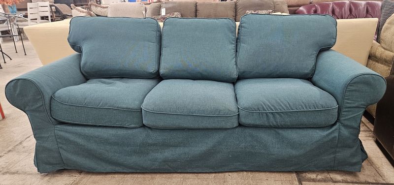 Cozy Teal 3-Seat Sofa