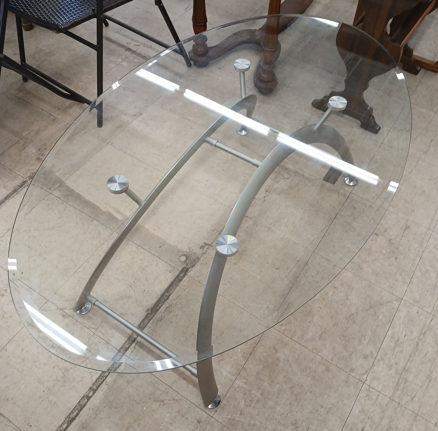 Oval Glass Coffee Table