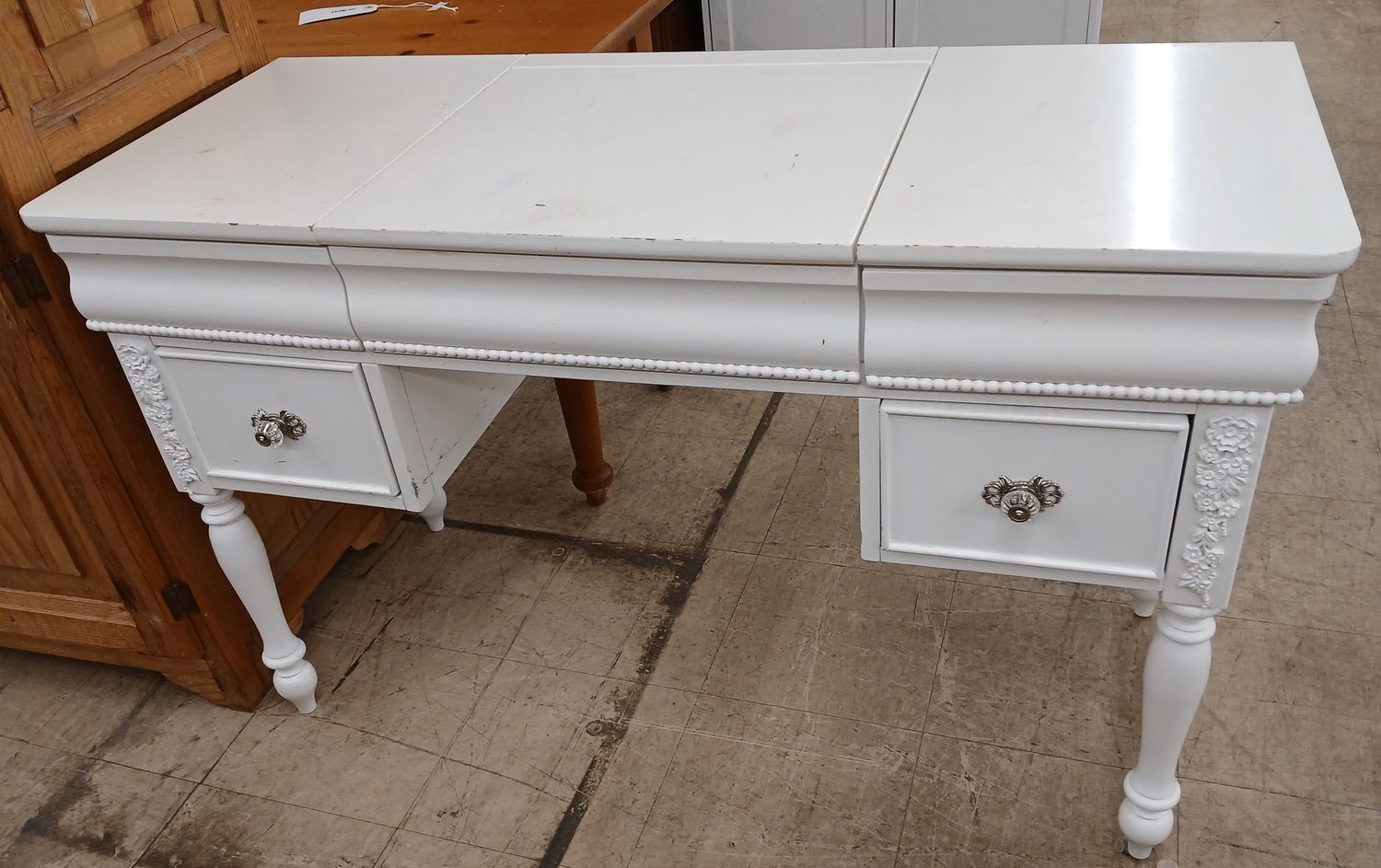 Vintage White Vanity Desk