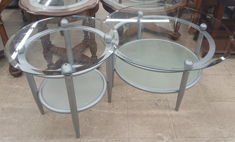 Set of 2 Glass Coffee Tables