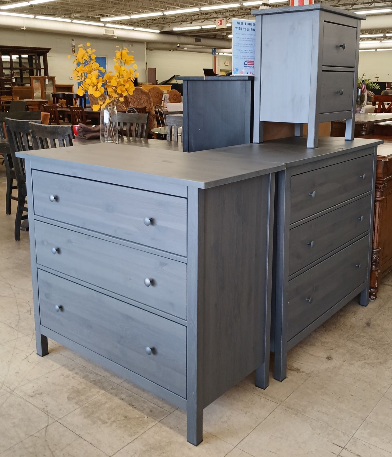 Sleek Grey Dresser Set