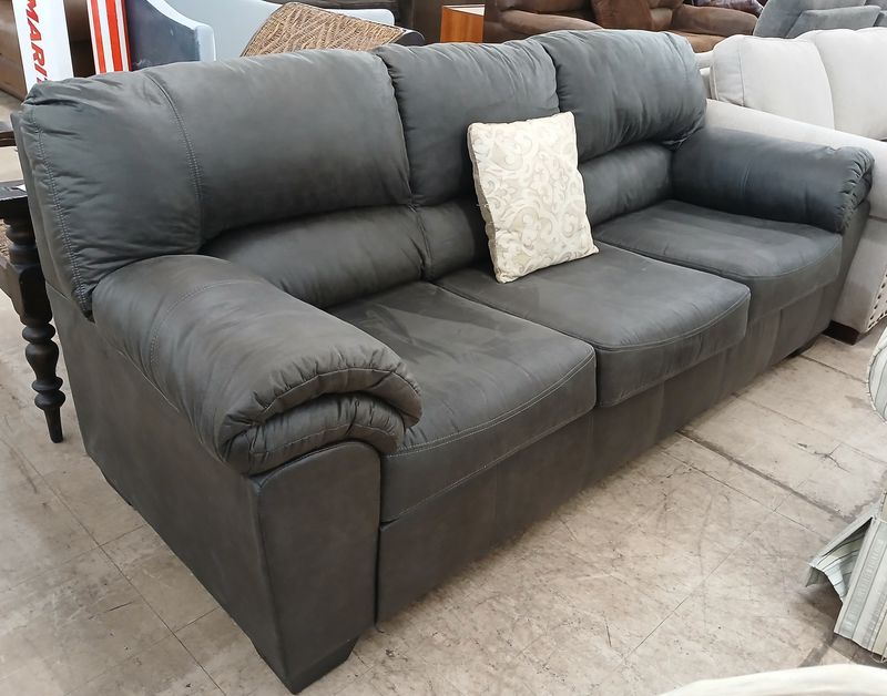 Plush Dark Grey Couch