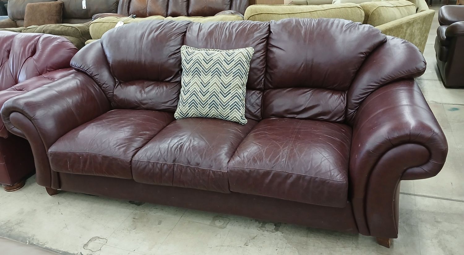 Rich-Dark Brown Leather Couch