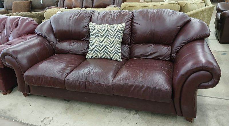 Rich-Dark Brown Leather Couch