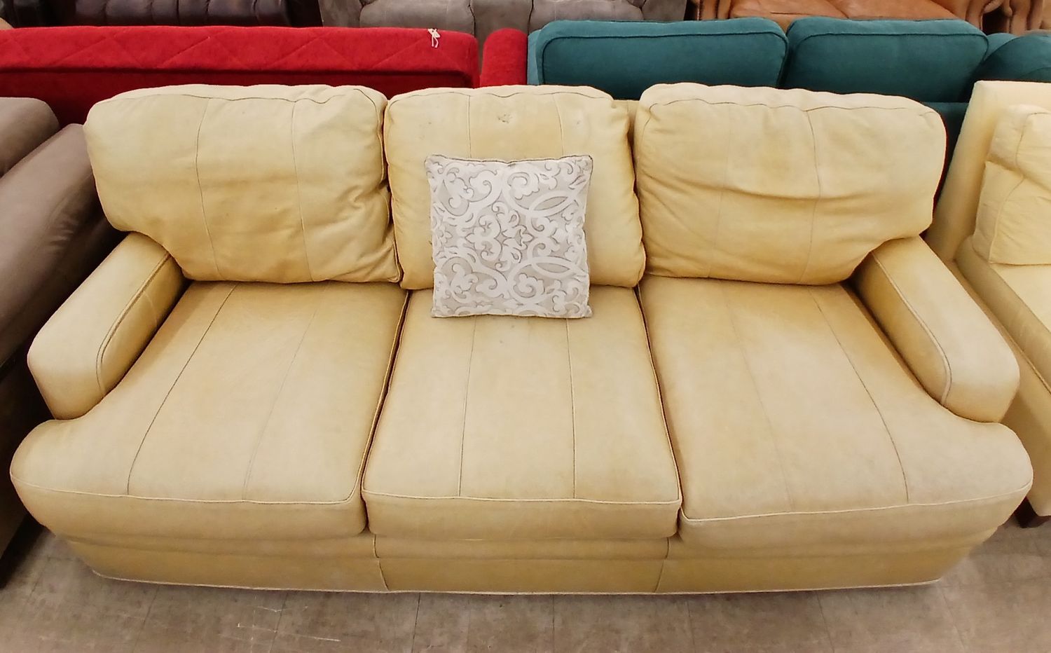 Leather Three-Seater Sofa