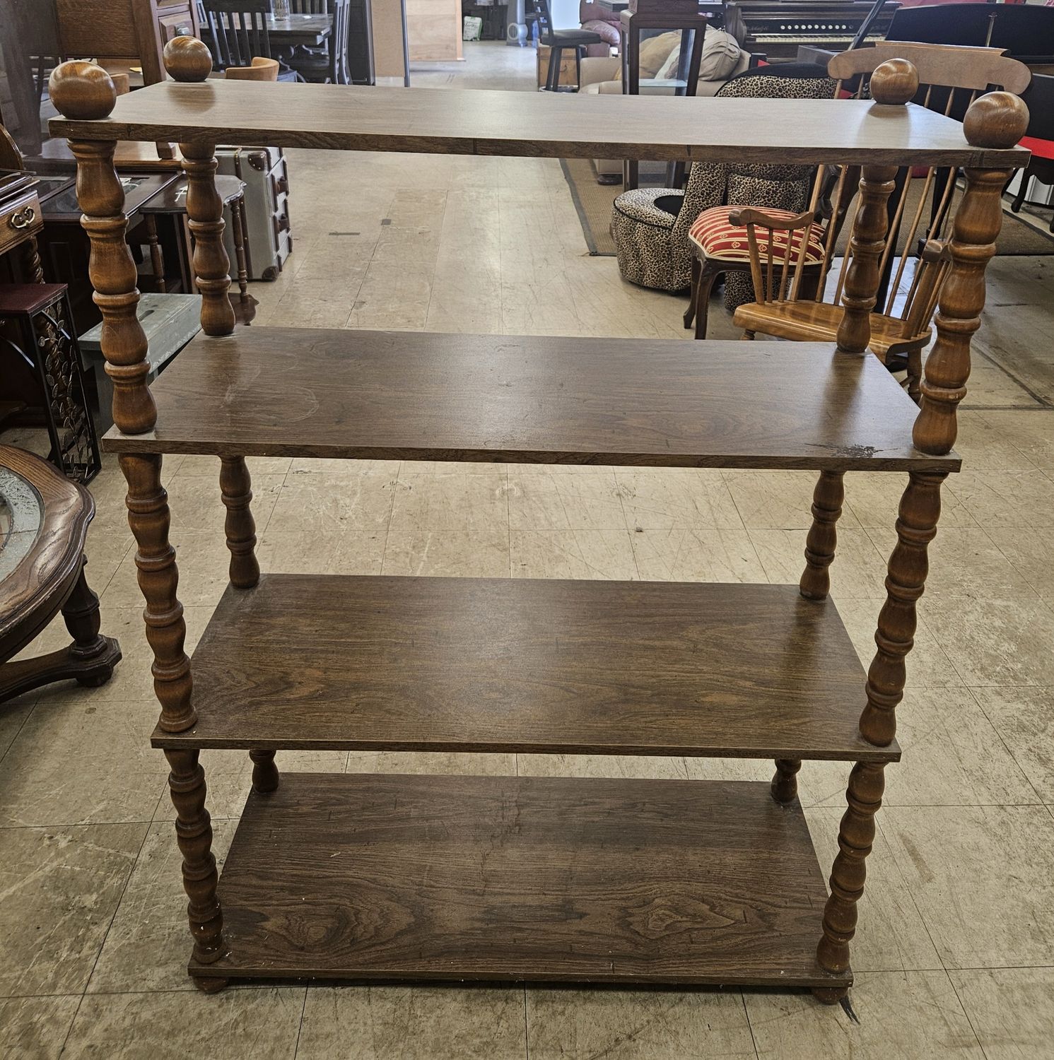 Charming four-tier wooden shelf