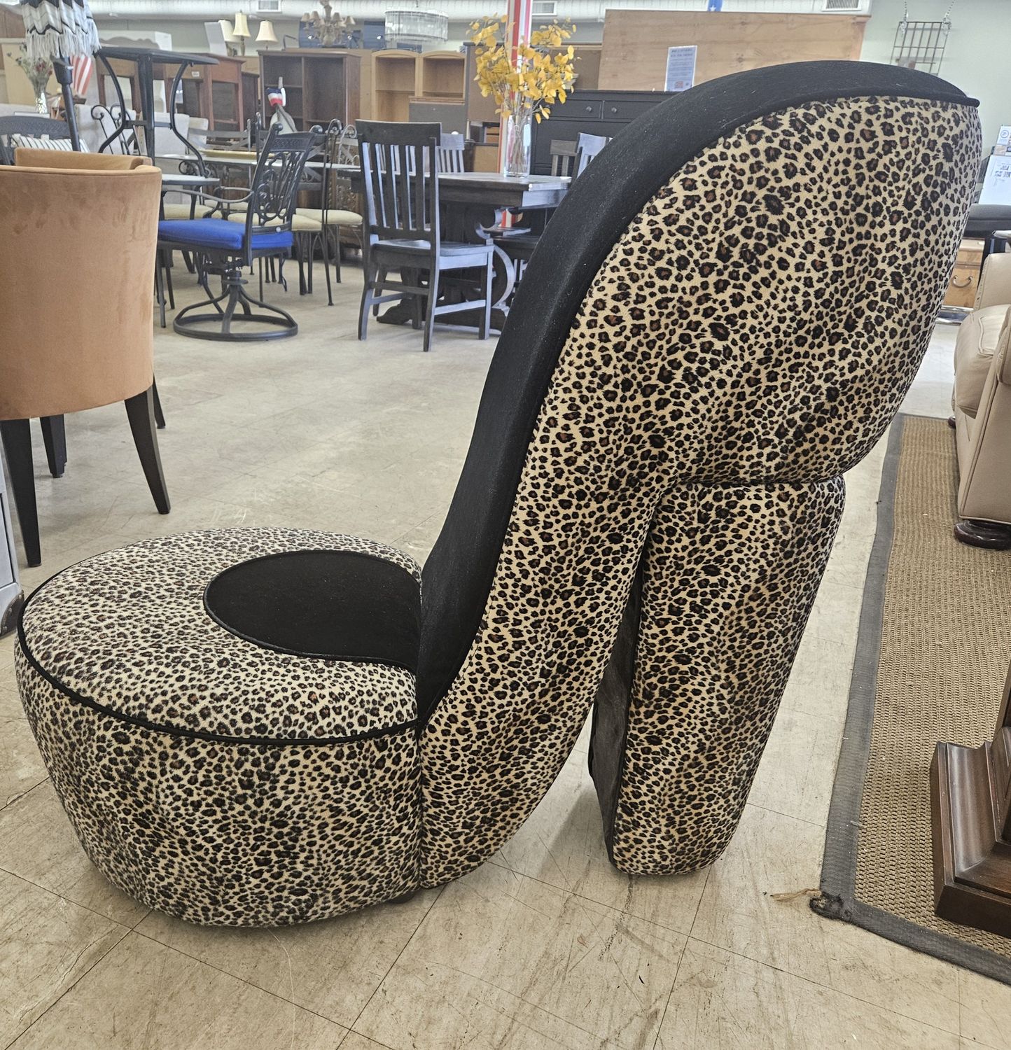 Leopard Print High Heel Chair