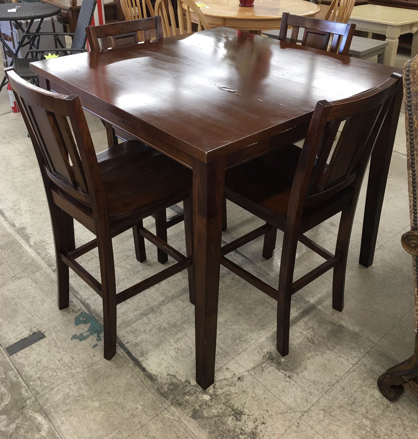 Elegant Square Dining Table with Four Chairs