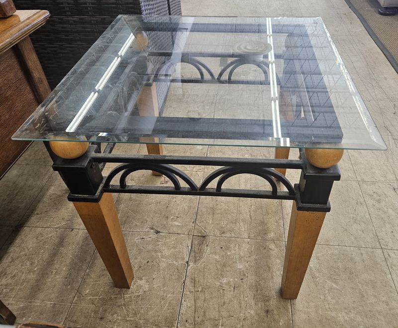 Glass-top accent table