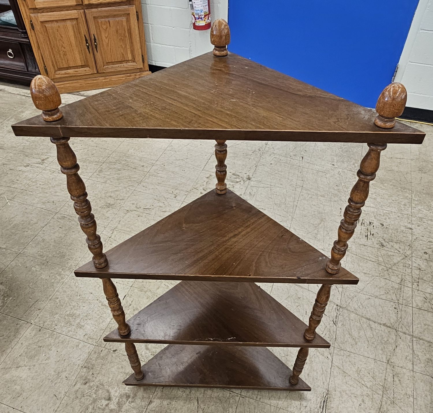 classic 4-tier wooden corner shelf