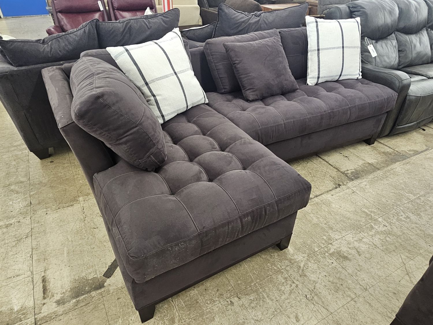 2-Piece Modern L-Shape Sectional Sofa &amp; Matching Couch