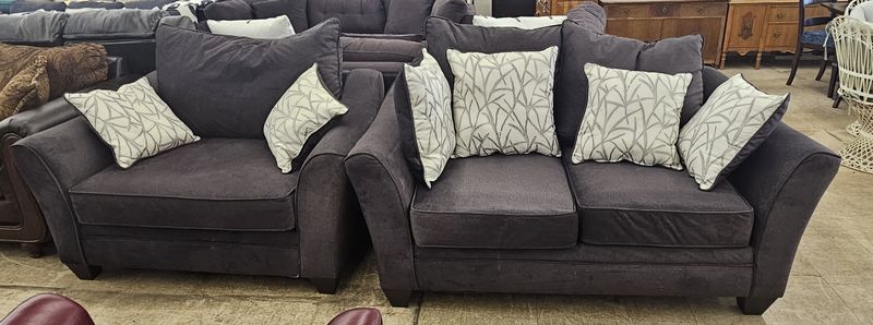 Beautiful charcoal 2-piece couch set
