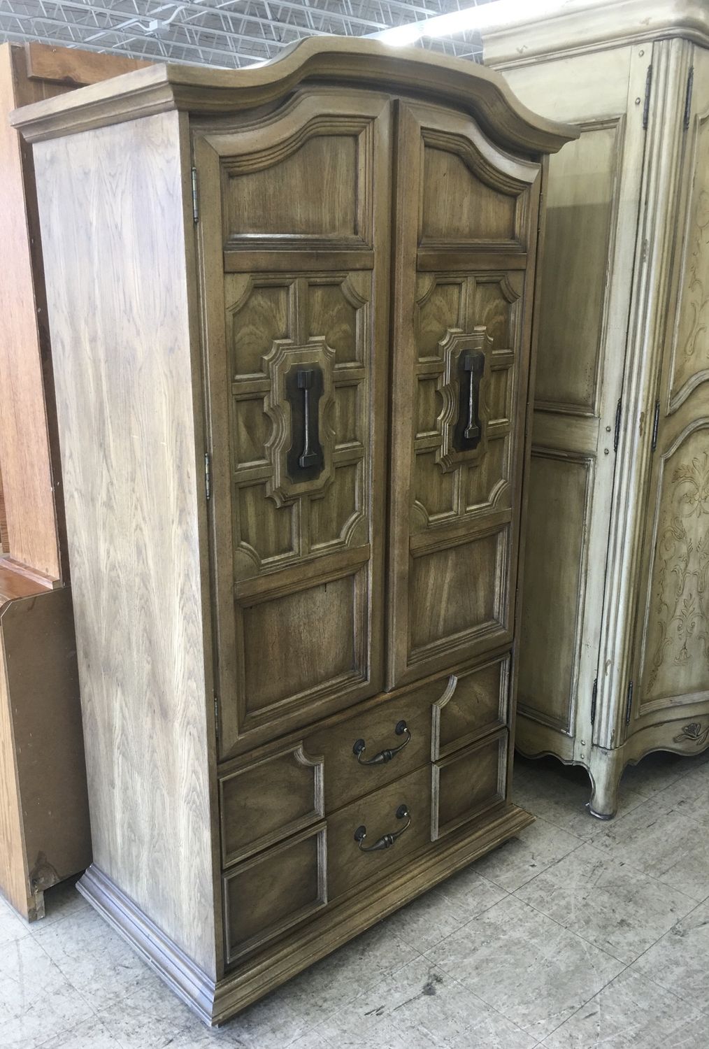 Vintage Stanley Furniture Pecan Armoire Dresser
