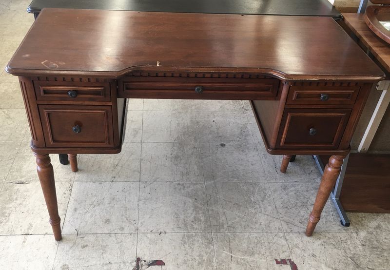 Medium Brown Wooden Vanity with Drawers