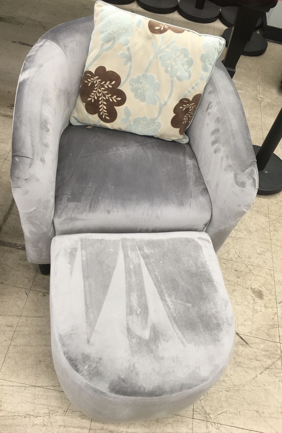 Plush Accent Chair and Ottoman Set