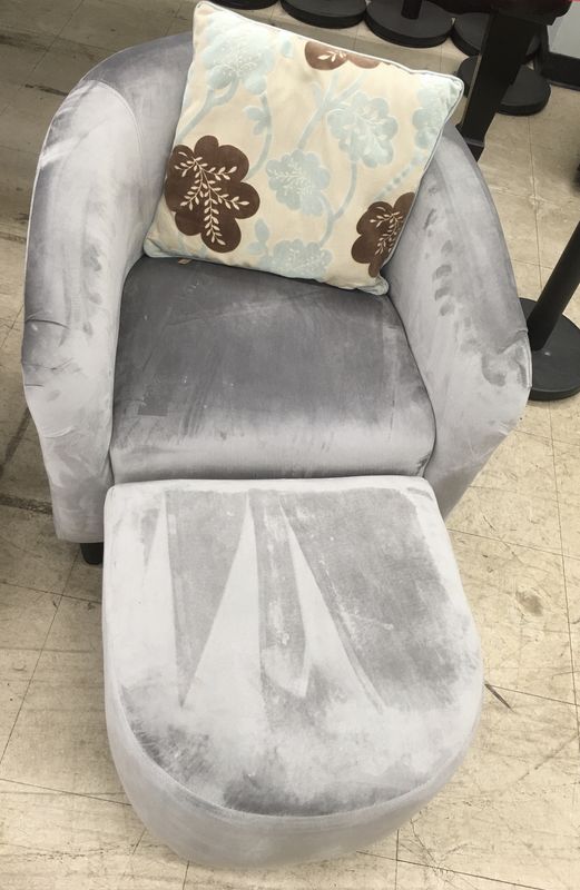 Plush Accent Chair and Ottoman Set