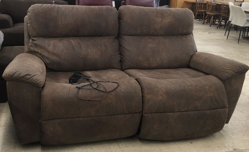 Rustic Brown Electric Recliner Loveseat
