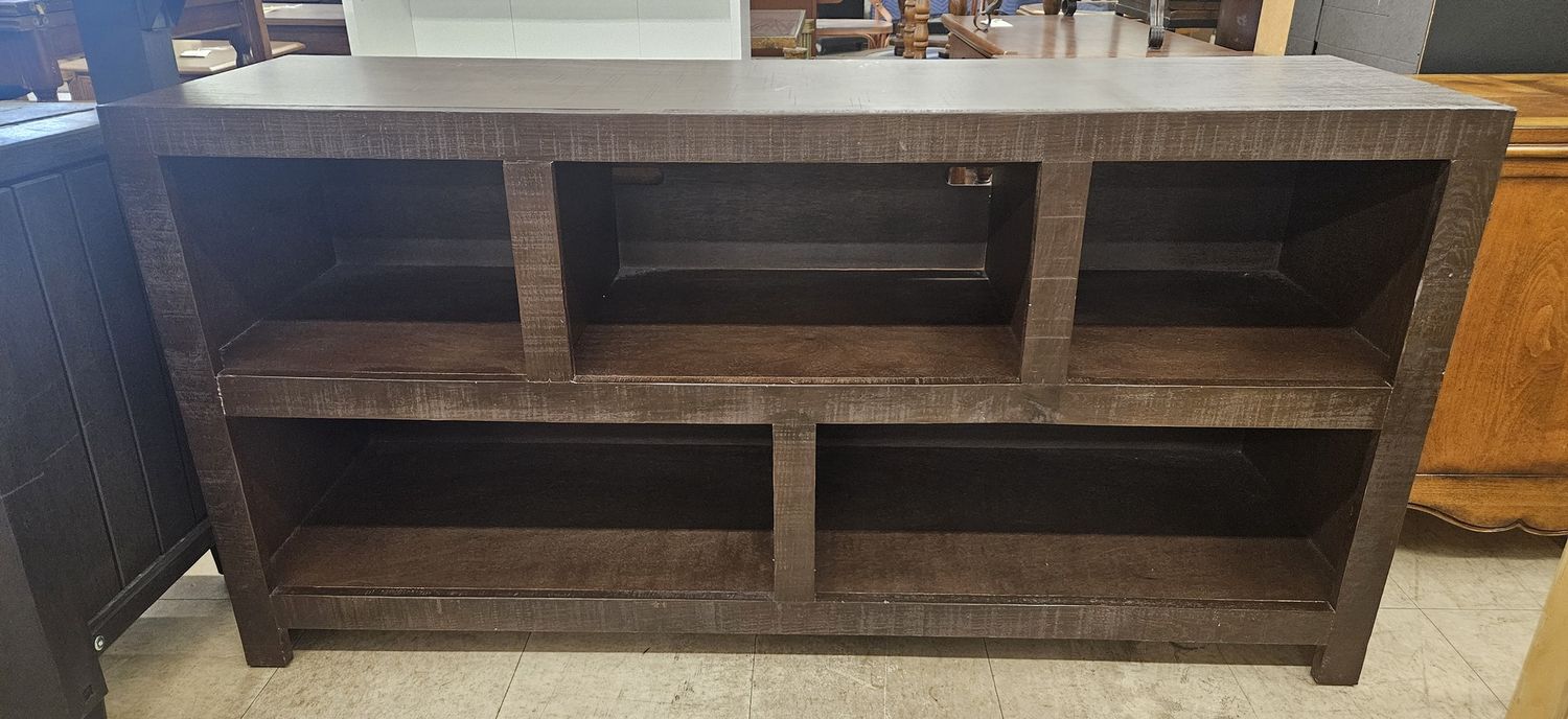 Solid wood entertainment console