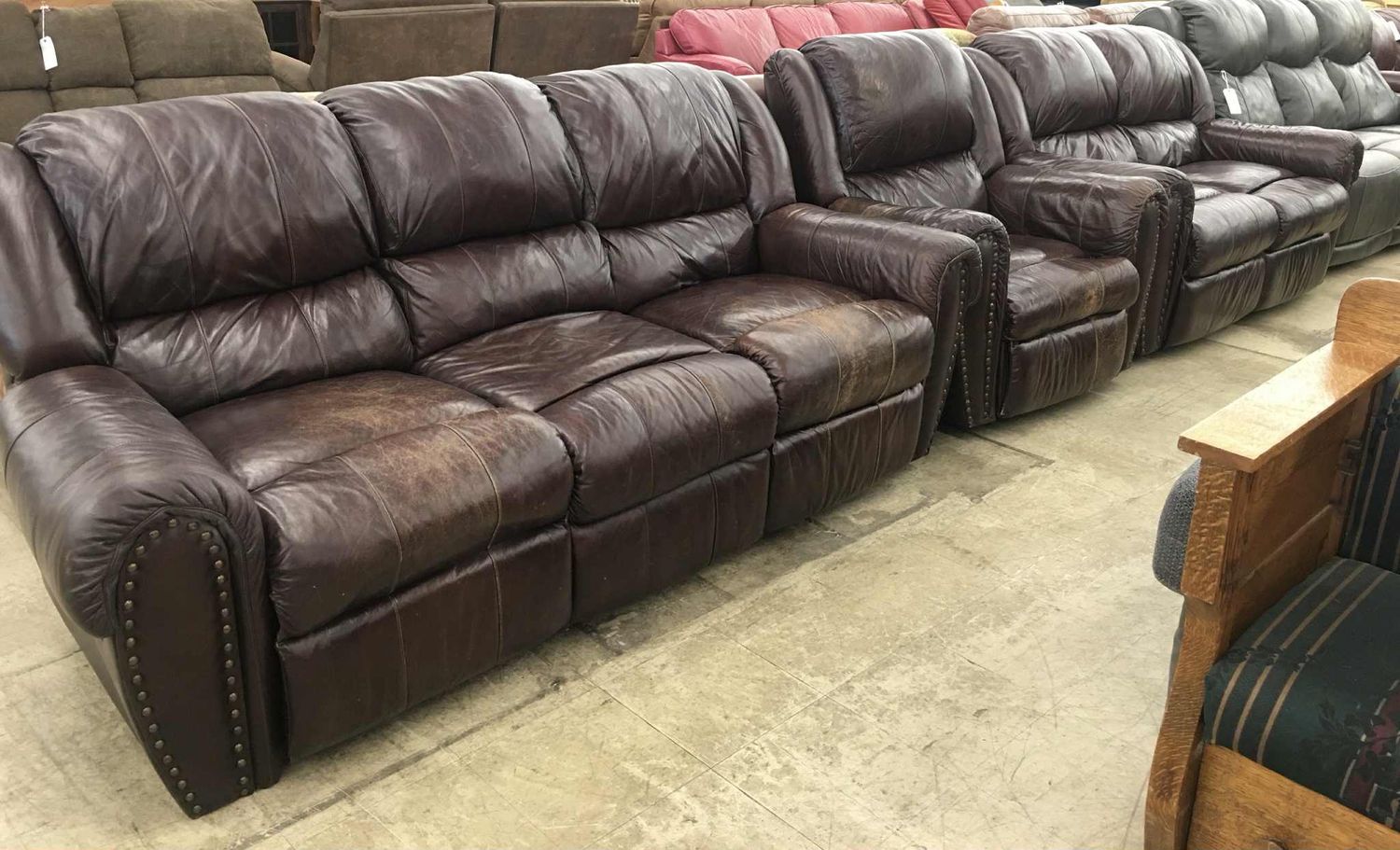 Beautiful Brown Leather Sofa Set
