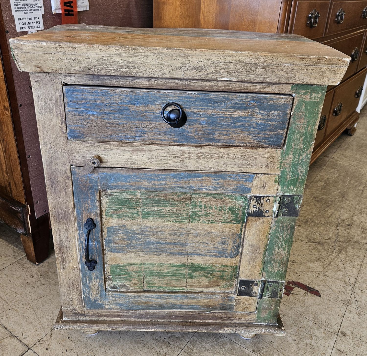 Rustic solid wood accent cabinet