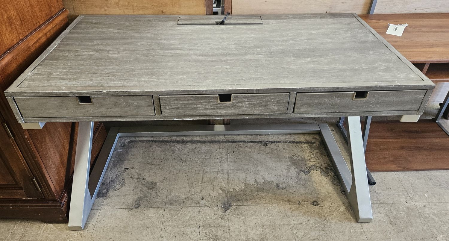 Weathered gray desk