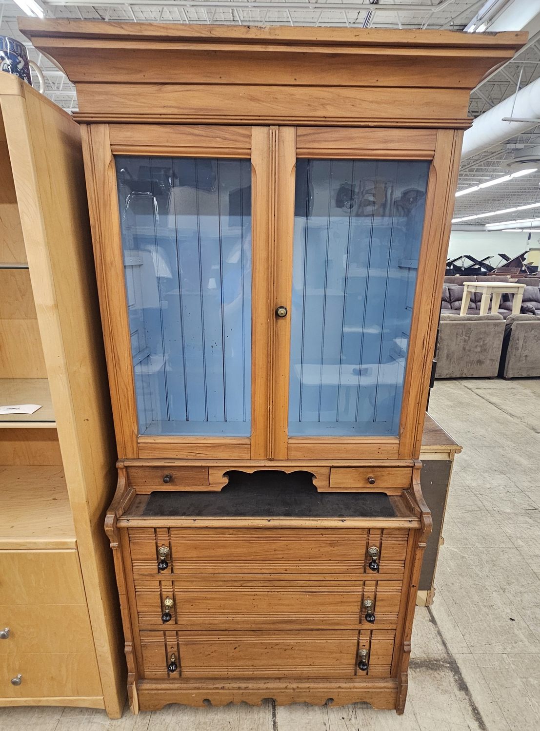 Authentic American Mid-Victorian Secretary Bookcase