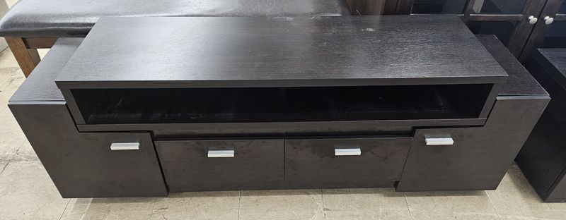 Modern dark espresso media console