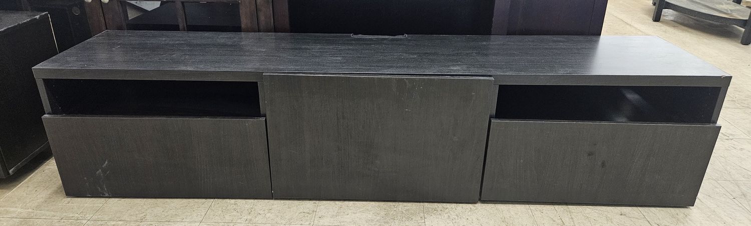 Black media console