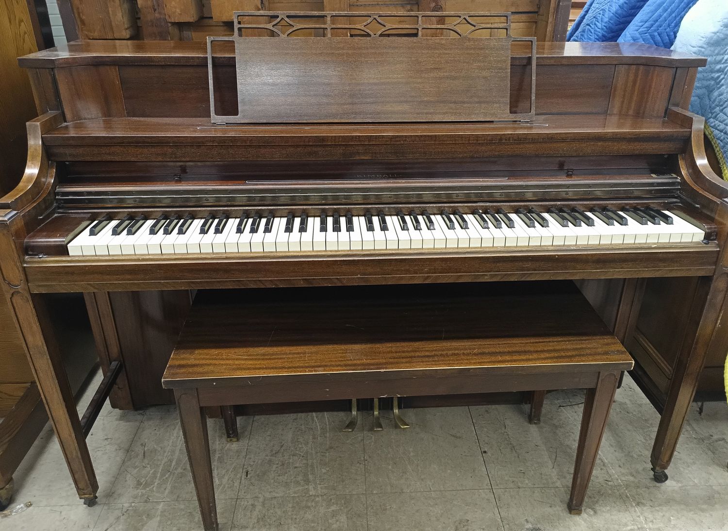 Mahogany Kimball Console Piano
