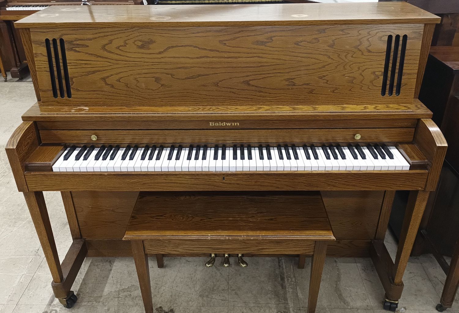 Oak Baldwin Hamilton Studio Upright Piano