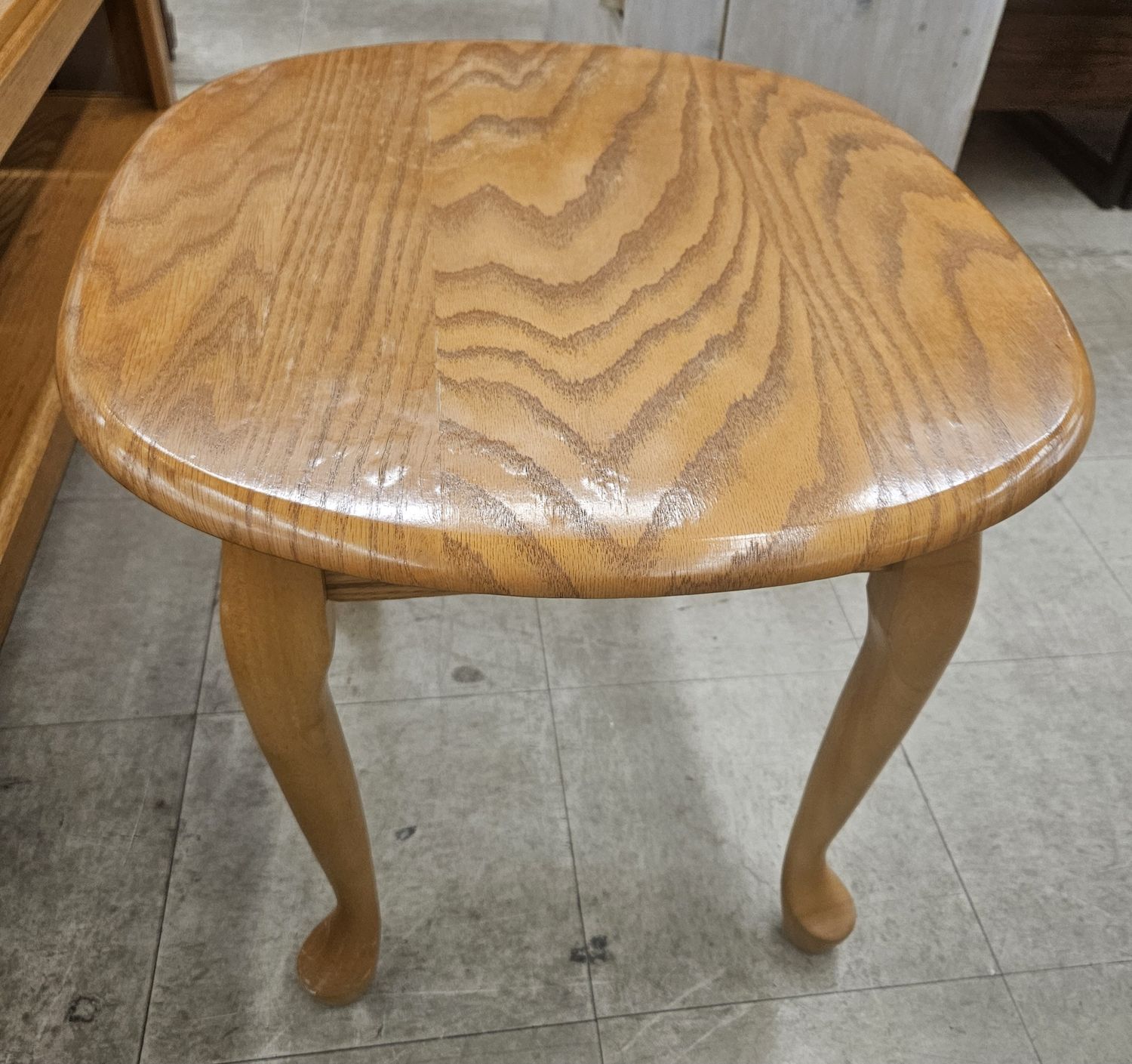 Solid oak side table.