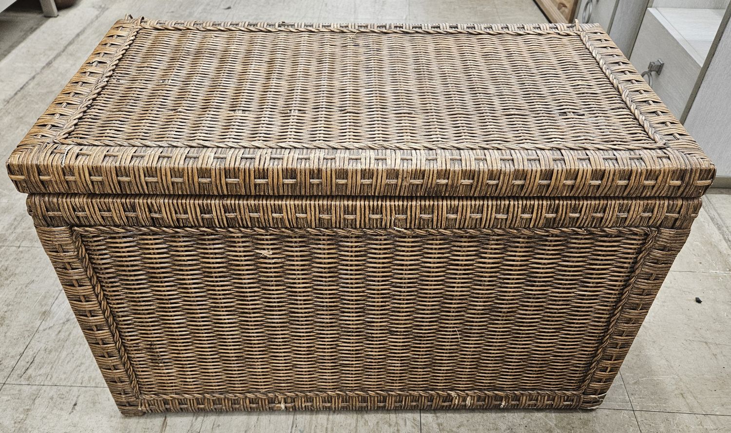 Woven rattan storage chest