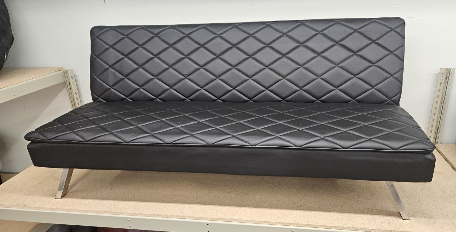 Modern black armless futon