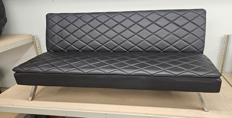 Modern black armless futon