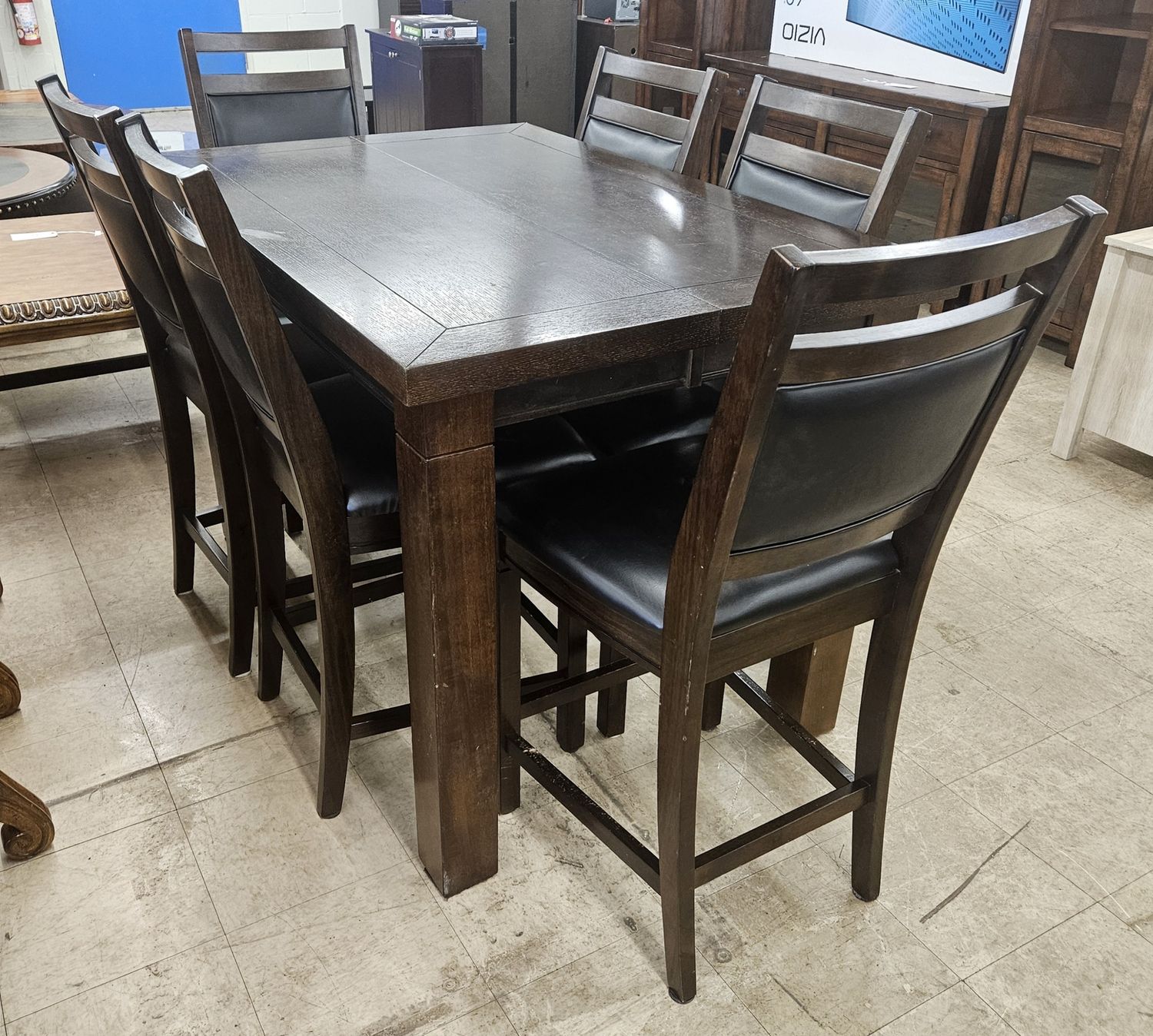 Brown counter-height dining set